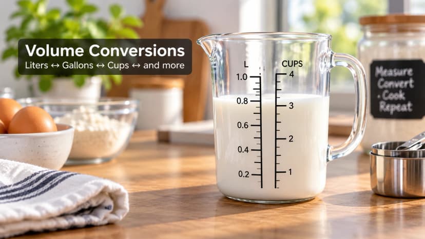 Volume Conversion: Liters, Gallons, Cups, and More